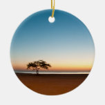 Lonely tree at sunrise in Kuwait Christmas Ornaments