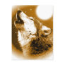 Lonely Wolf Howling at Moon Postcards