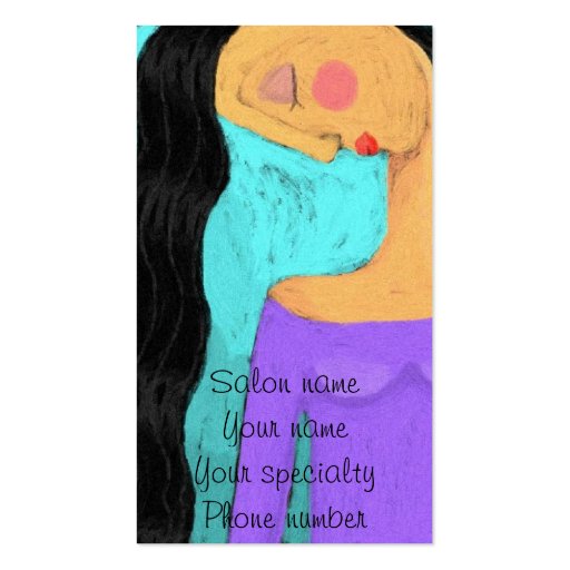 Long and Lovely Hair Stylist Business Card (front side)