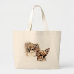 Long and smooth coat chihuahuas tote bags