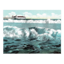 Long Beach Breakers Vintage Postcard