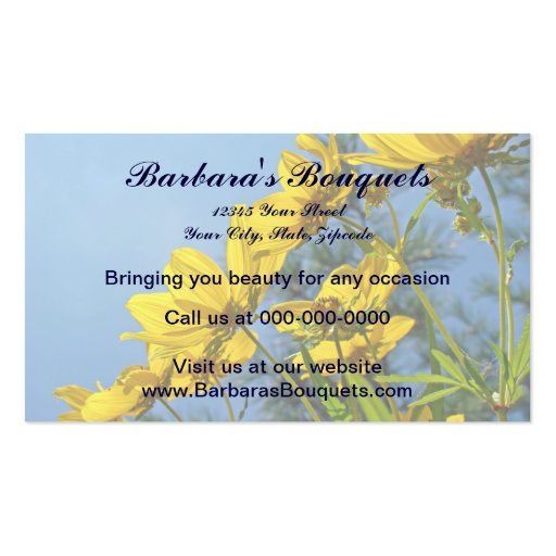 Long-Bracted Tickseed Sunflower Wildflower Business Cards (front side)