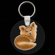 Long Coated Chihuahua Keychain