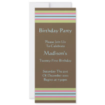 Long Crisp Mod Design Birthday Party Invitation