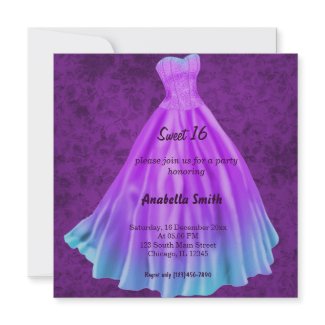 Long dress Sweet 16 (Purple) invitation