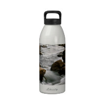 LONG EXPOSURE OF A RIVER AFTER A STORM REUSABLE WATER BOTTLE