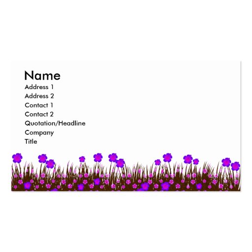 Long garden patch business card template (front side)