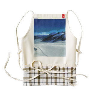 Long glacier in the Swiss Alps Zazzle HEART Apron