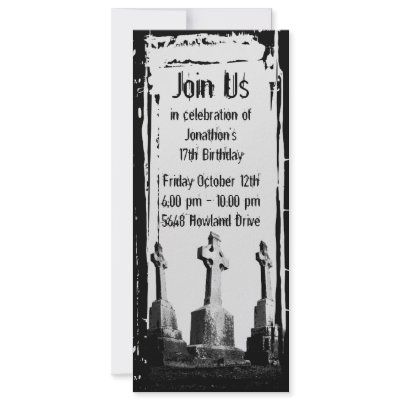 Long Grunge Cemetery Gothic Invitation by darkdreams