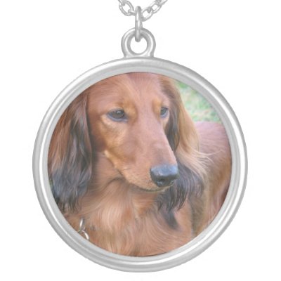 Long Hair Daschund Dog Necklace by dogpoundgifts.