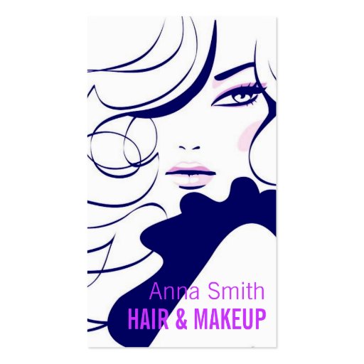 Long Hair Woman Hair Makeup Artist Business Card