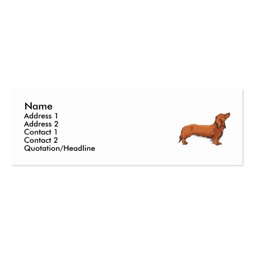 Long Haired Dachshund Business Card Template (front side)