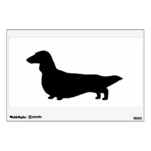 Long Haired Dachshund - Facing Left Wall Stickers