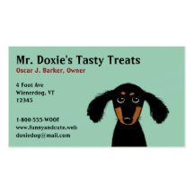 Long Haired Dachshund Puppy Business Cards