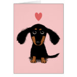 Long Haired Dachshund Puppy - Love Valentine Card