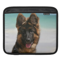 Long Haired German Shepherd Beach Sleeves For iPads