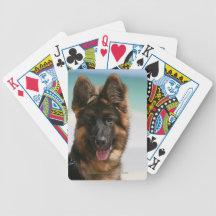 Long Haired German Shepherd Beach Bicycle Card Deck