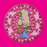 Long Haired Hippie Rocker Fridge Magnet