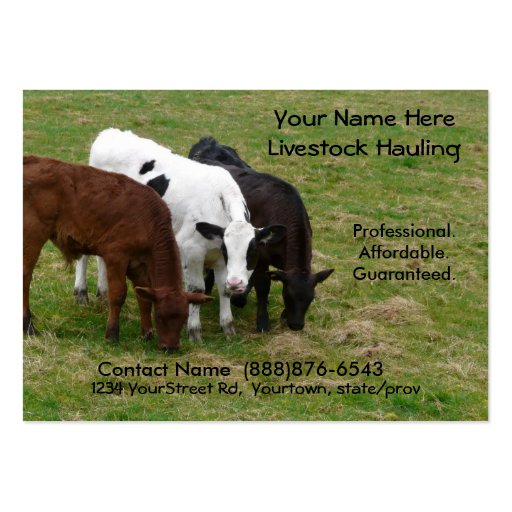 Long Haul  Cattle Trucking Business Card (front side)