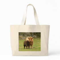 Long Horned Cattle Female And Her Young bags