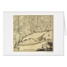Long Island and Connecticut Map 1780 Greeting Card