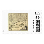 Long Island and Connecticut Map 1780 Postage Stamps
