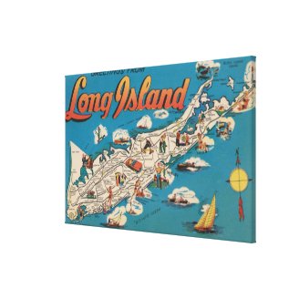 Long Island, New York - Greetings From Gallery Wrapped Canvas