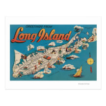 Long Island, New York - Greetings From Postcard
