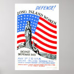 Long Island Women WWII 1941 WPA Poster