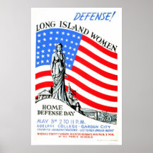 Long Island Women WWII 1941 WPA Poster