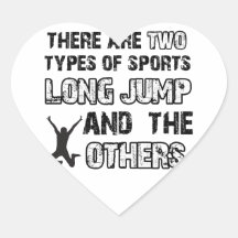 long jump designs for lovers of the sport heart stickers