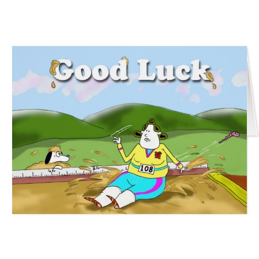 Long Jump, Good Luck Card Zazzle