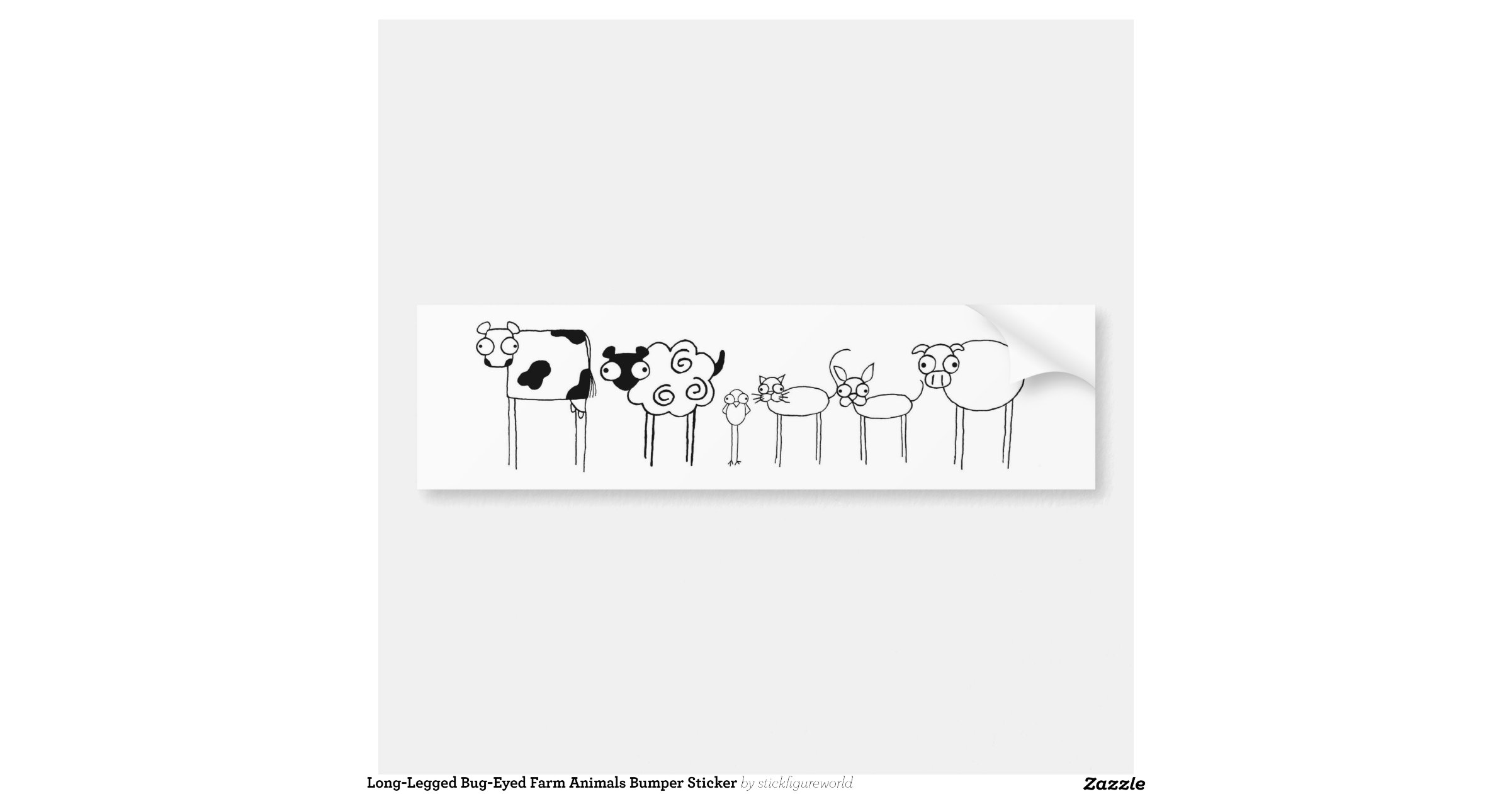 LongLegged BugEyed Farm Animals Bumper Sticker Car Bumper Sticker Zazzle
