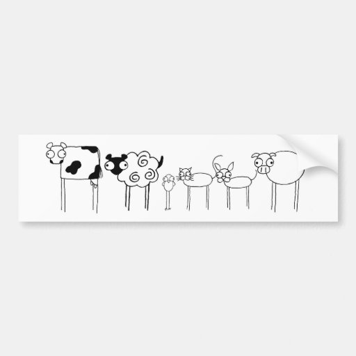 LongLegged BugEyed Farm Animals Bumper Sticker Zazzle