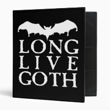 Long Live Goth Vampire Bat Binder