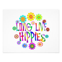 Long Live Hippies Custom Invitations