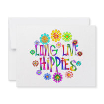 Long Live Hippies Custom Invitations