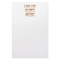 Long Live Oldies Music Customized Stationery