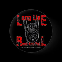 Long Live Rock And Roll (Black) buttons by gacatmandu Long Live Rock And Roll (Black) buttons