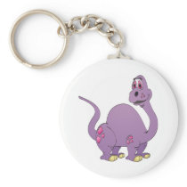 Long Neck Purple Dinosaur Cartoon Key Chains