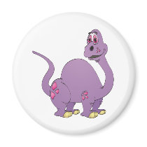 Long Neck Purple Dinosaur Cartoon Fridge Magnet