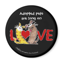 Long on Love-Cat and Dog Fridge Magnets