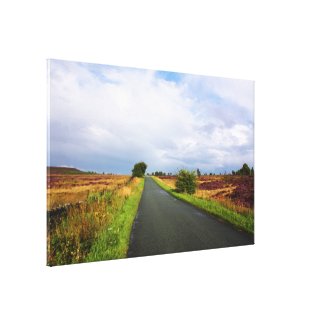 Long road in Peak District, UK Stretched Canvas Print