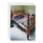 Long Sleeved Dress on Bed Personalized Invites