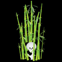 Long-sleeved shirt - Panda Hiding in Bamboo