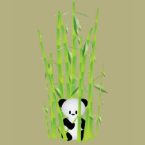 Long-sleeved shirt - Panda Hiding in Bamboo