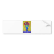 Long-stemmed Hearts in Blue Vase bumper stickers