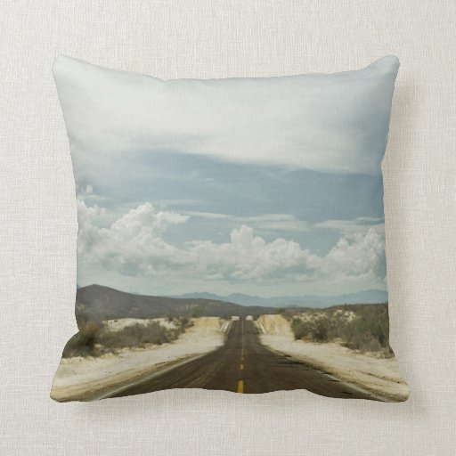 Long Straight Road Through Mexican Baja Landscape Throw Pillow Zazzle