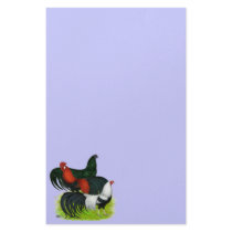 Long-tailed Rooster Trio Personalized Stationery