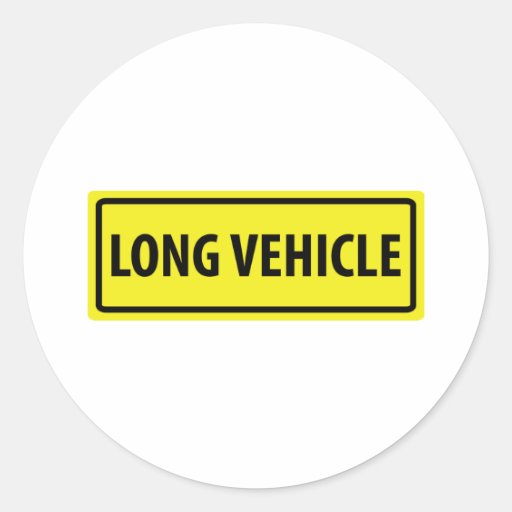 long vehicle classic round sticker Zazzle